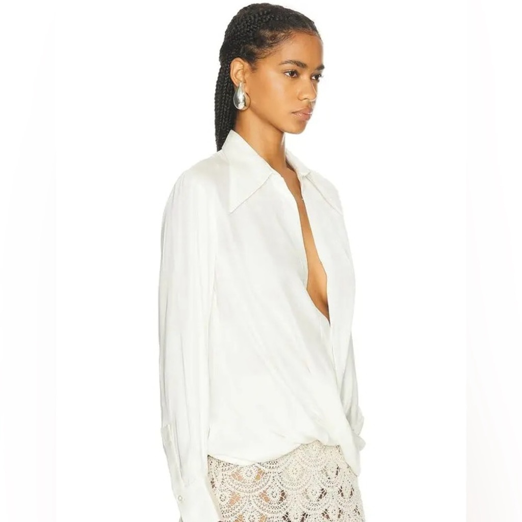 Beaufille Lewis Blouse Sz M In Pearl White Designer — image 2 of 8